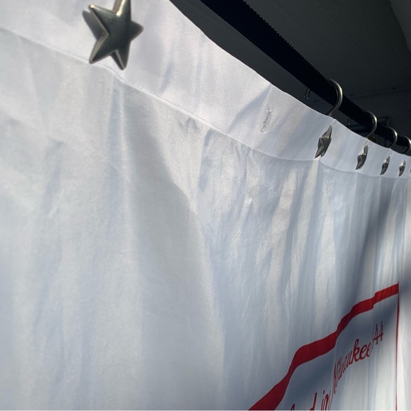 Pabst Blue Ribbon Beer Shower Curtain 💙🤍♥️ PBR Officially Licensed Promo Merch - Picture 12 of 15